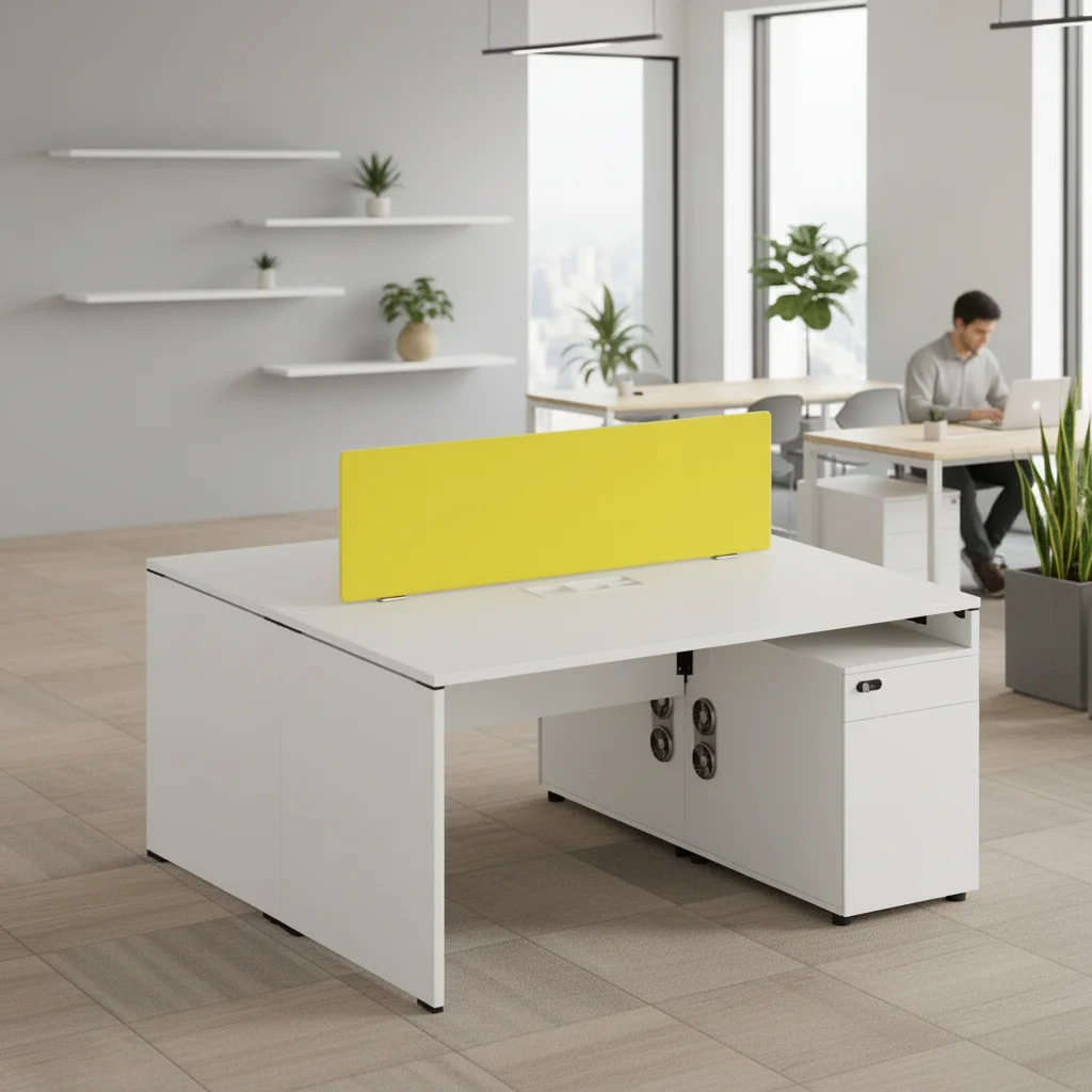 Double Row Professional Workstation Desk ABS Connection System Team Office Furniture Steel Frame Layout 6