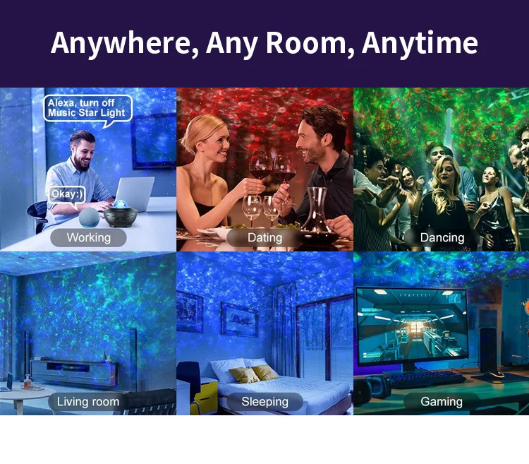 LED Disco Ball Star Projector Magic Ball galaxy Projector LED Night Light for Room With Remote Control  Projection Light
