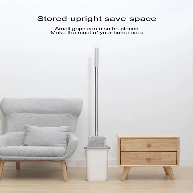 Съемная швабра с поворотом на 360 градусов ручка из нержавеющей стали вращающаяся Швабра для отжима плоская уборки