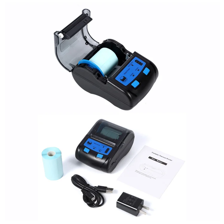 Mini Thermal 58mm BT Portable Mobile Printer Thermal Receipt Printer Support Android/IOS 2-in-1 Label & Receipt Printer