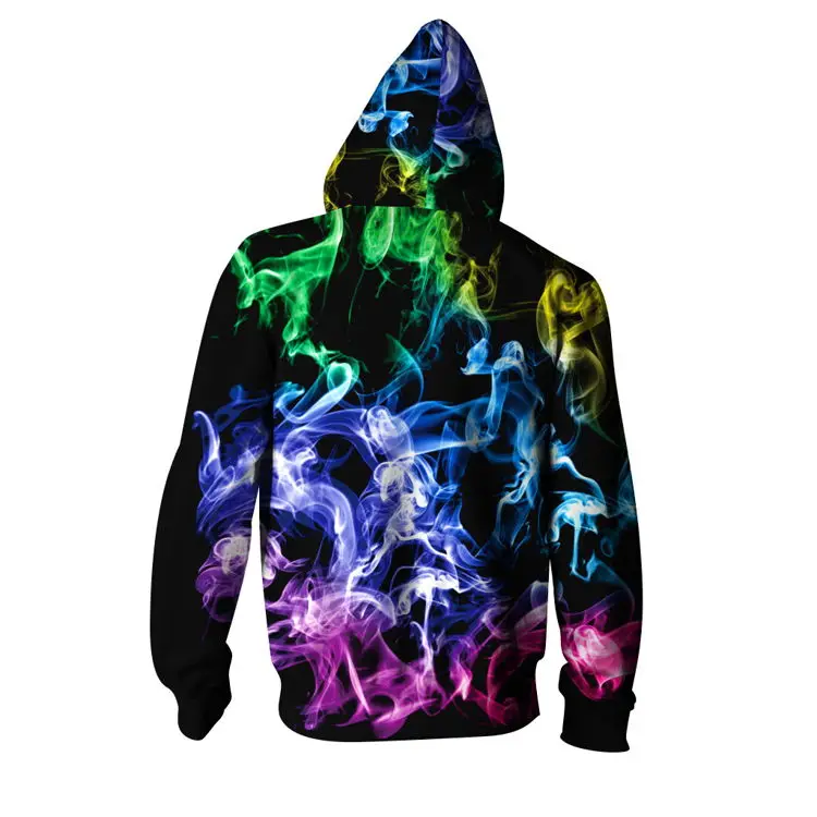 Personalized 3D Digital Printing Glowing Sweatshirt Long Sleeve Sweat Capuche Haute Qualite Zip up Sublimation Hip Hop Hoodie