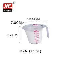 Amazon Product Measurement Tools Cup Measure 500ml Clear Cake Plastic Measuring Cup And Spoon Set With Handle