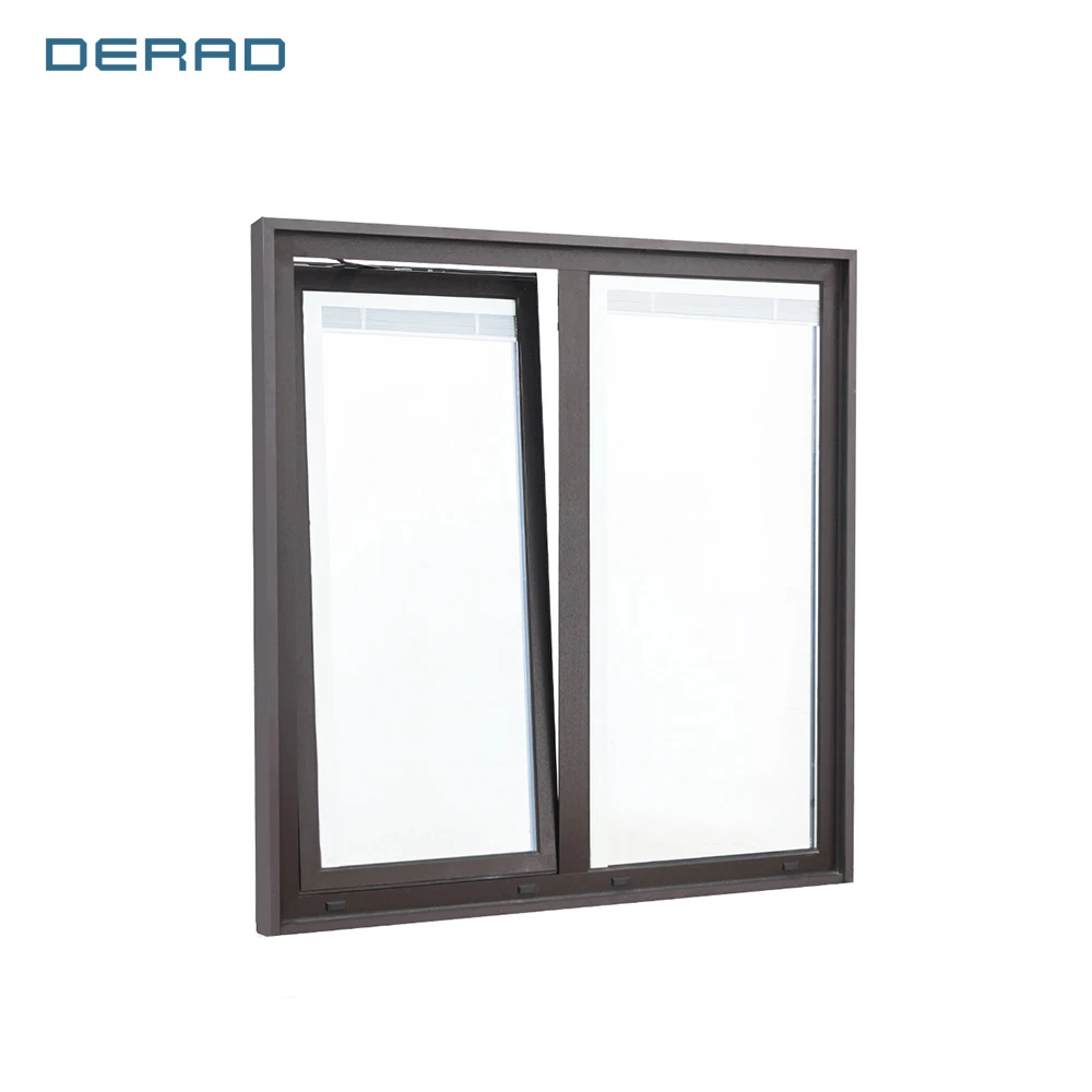 Aluminum Glass Windows House office Villa Aluminium Profile Fixed Window with Double Glazed Tempered Glass factory