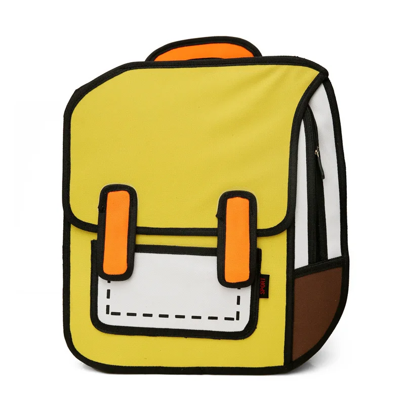 Primary School Students 3d Comics Casual Backpack Two-dimensional Three ...