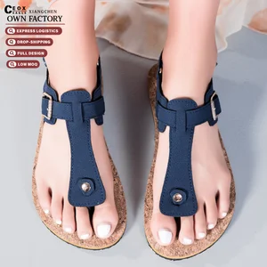 2026 Hot Selling High Quality Platform Flip-flops Vintage Beach Sandals Luxury Cork Cushioning Light Weight Anti-Slip Summer