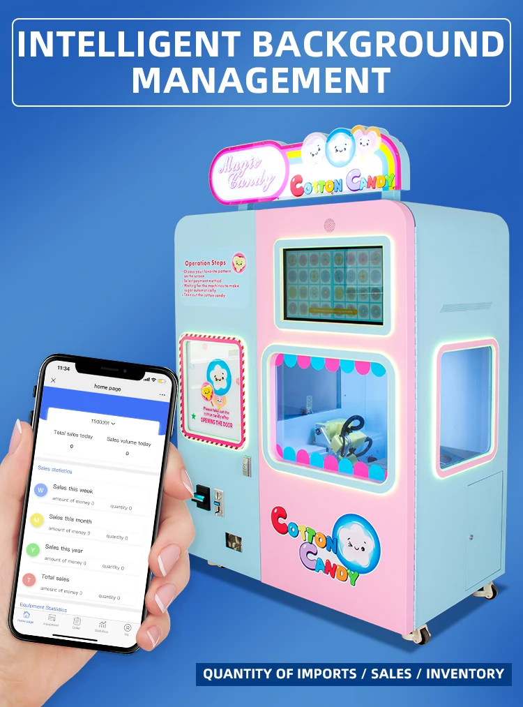 Coin Operated Cotton Candy Vending Machines/automaticcottoncandy