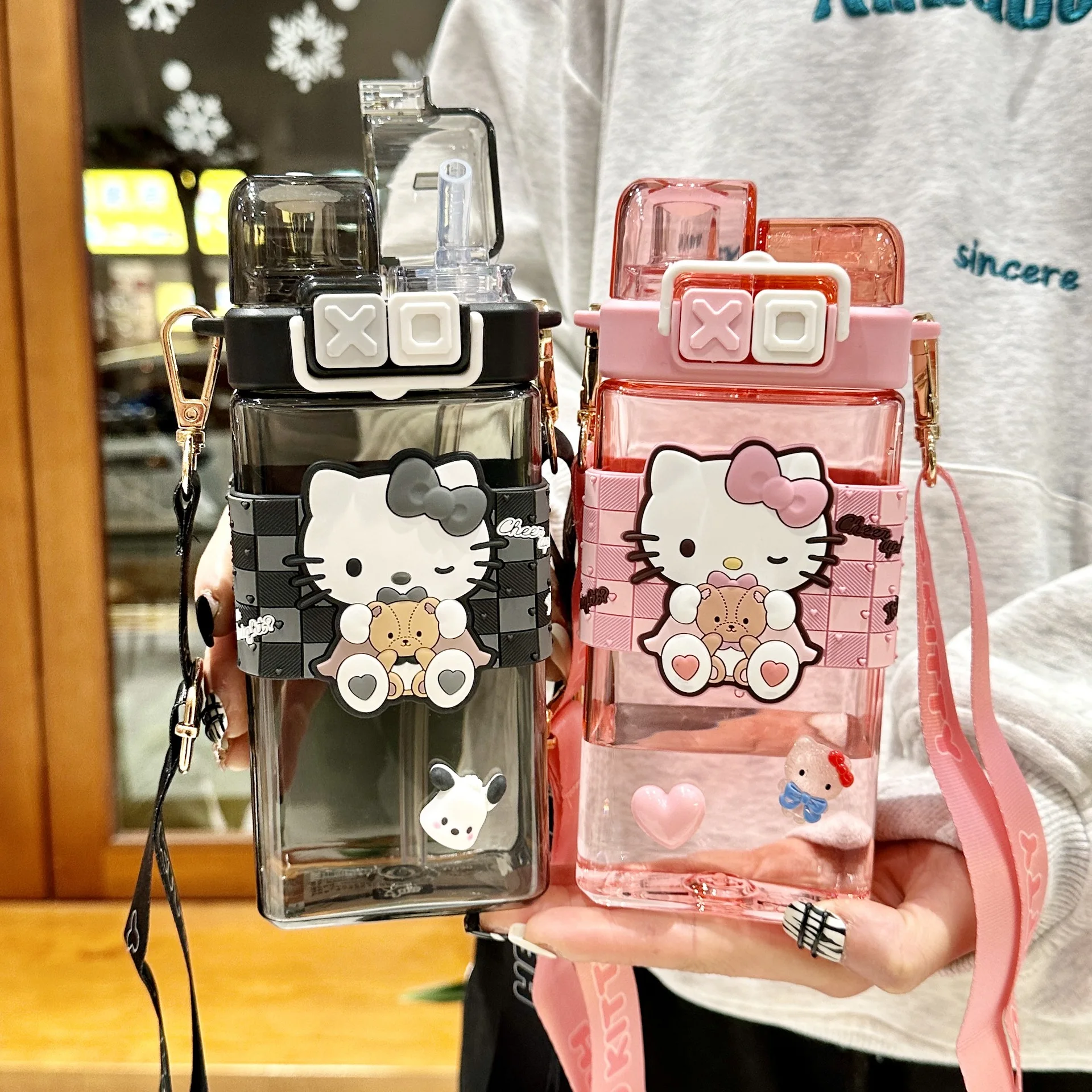 Maimai Sanrio Kuromi Cinamon Plastic Cup Portable Cartoon Double ...