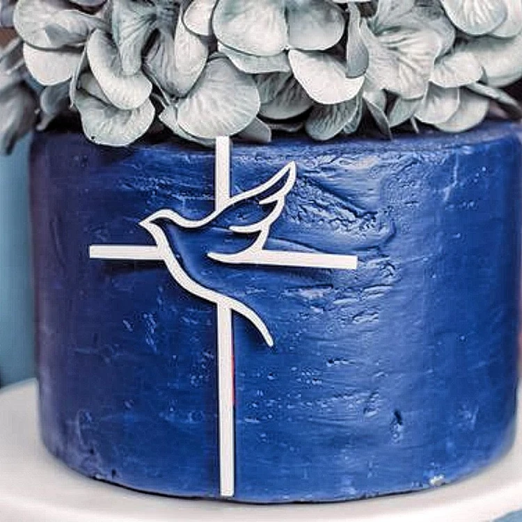 Hstyle Religious Cake Topper Cross With Dove Holy Spirit Topper Confirmation Topper Baby Shower Baptism Wedding Decor PQ187
