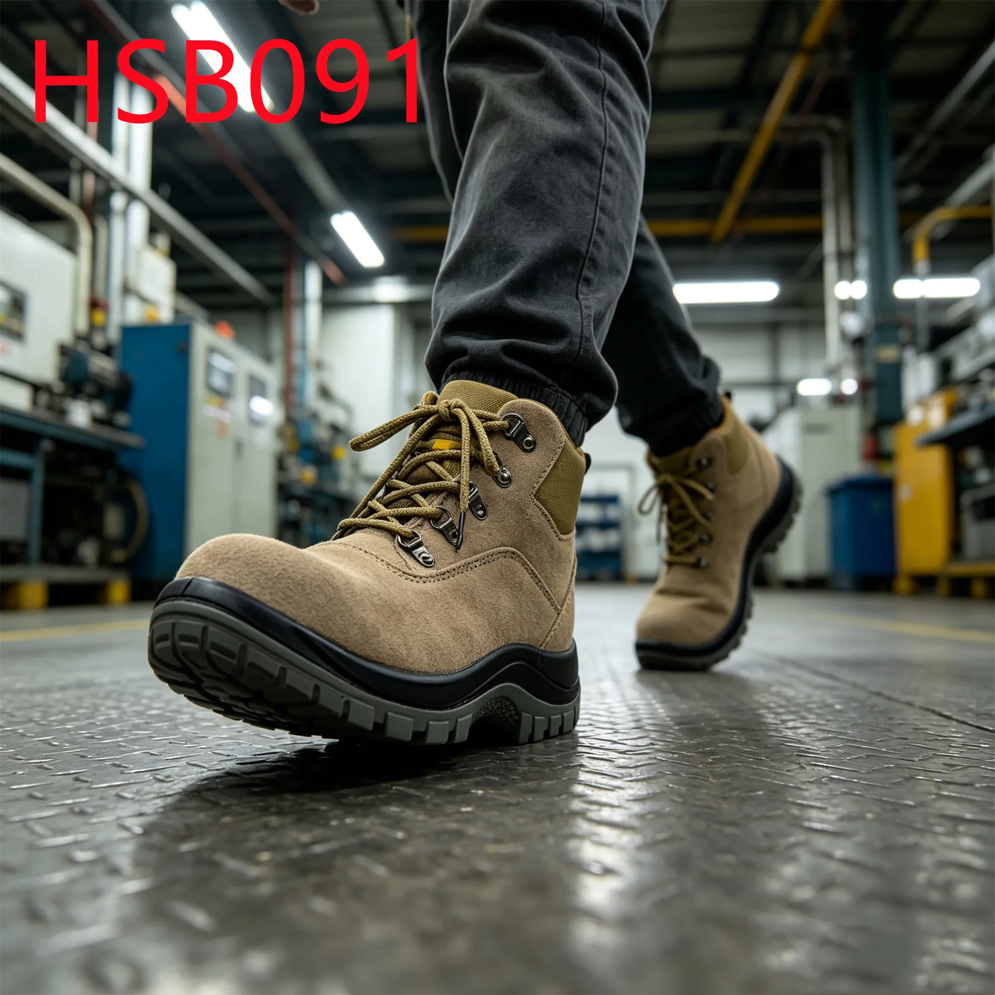 HY,Iron Foundry Anti-Rip Suede Leather Upper Hua Singh Work Boots Power Plant Anti-penetration Sand Color Men Safety ShoesHSB091
