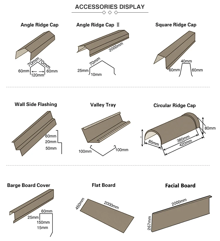 Modern Design Magnesium Oxide Roof Sheets Fiber Cement Roof Shingles from Guangzhou Manufacturer
