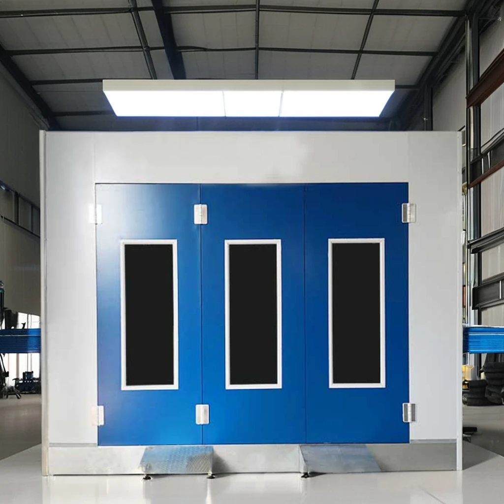 New Auto Paint Booth with LED Lighting and Diesel Burner Heating for Car Painting and Baking Oven for Sale