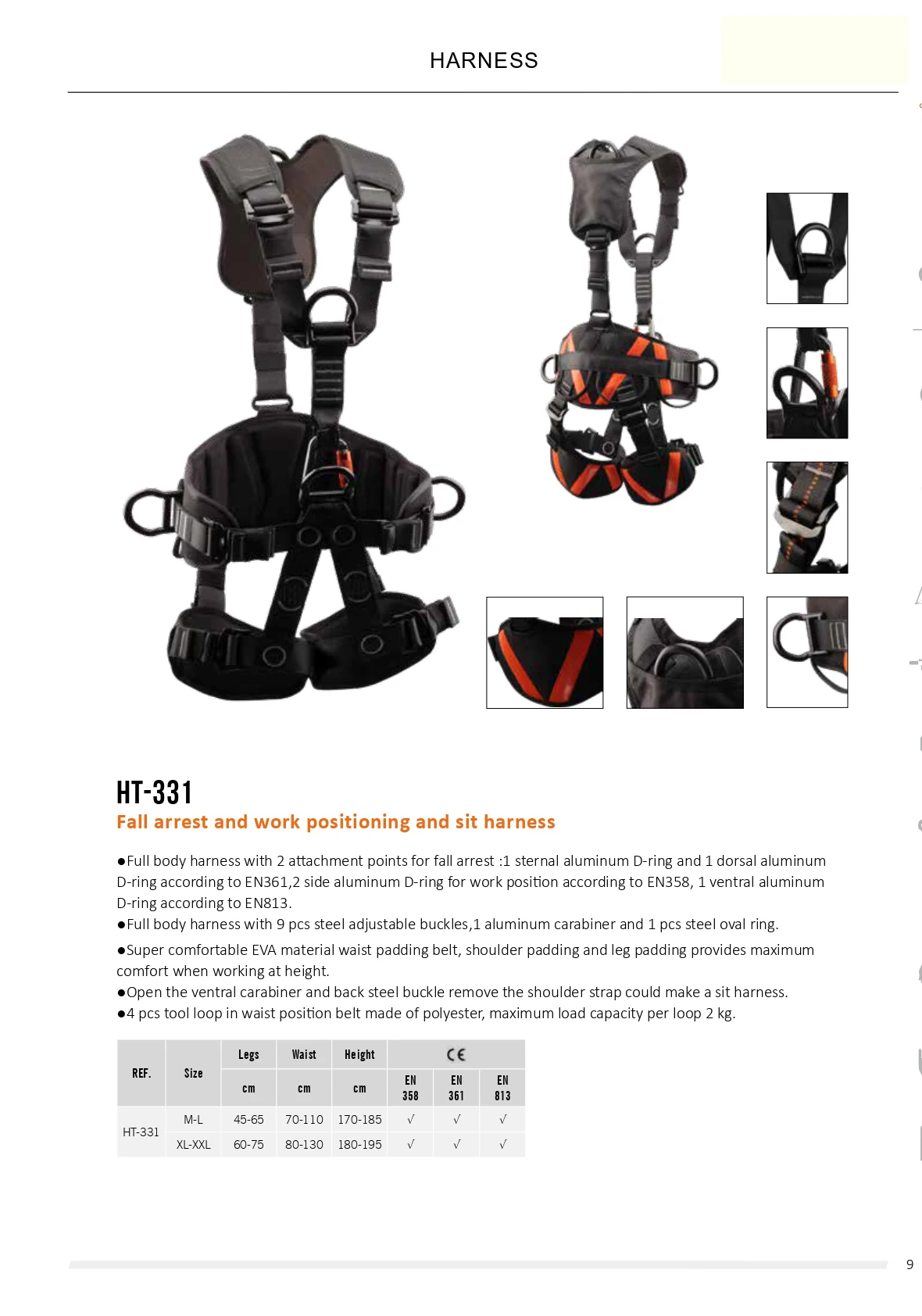 Full Body Climbing Harness Thicken Widen Waist Safety Harness Work Rock Climbing Adjustable Safety Harness