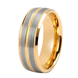 8MM Flat Blanks Popular Mens Brushed Matte Finish Man Boys Rings Bevel Edge Silver Tungsten Ring