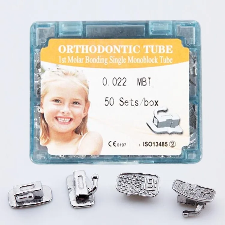 50 Sets Dental Orthodontic Buccal Tubes - 022 Slot, 1st/2nd Molar, MBT/Roth Style, AZDENT Brand