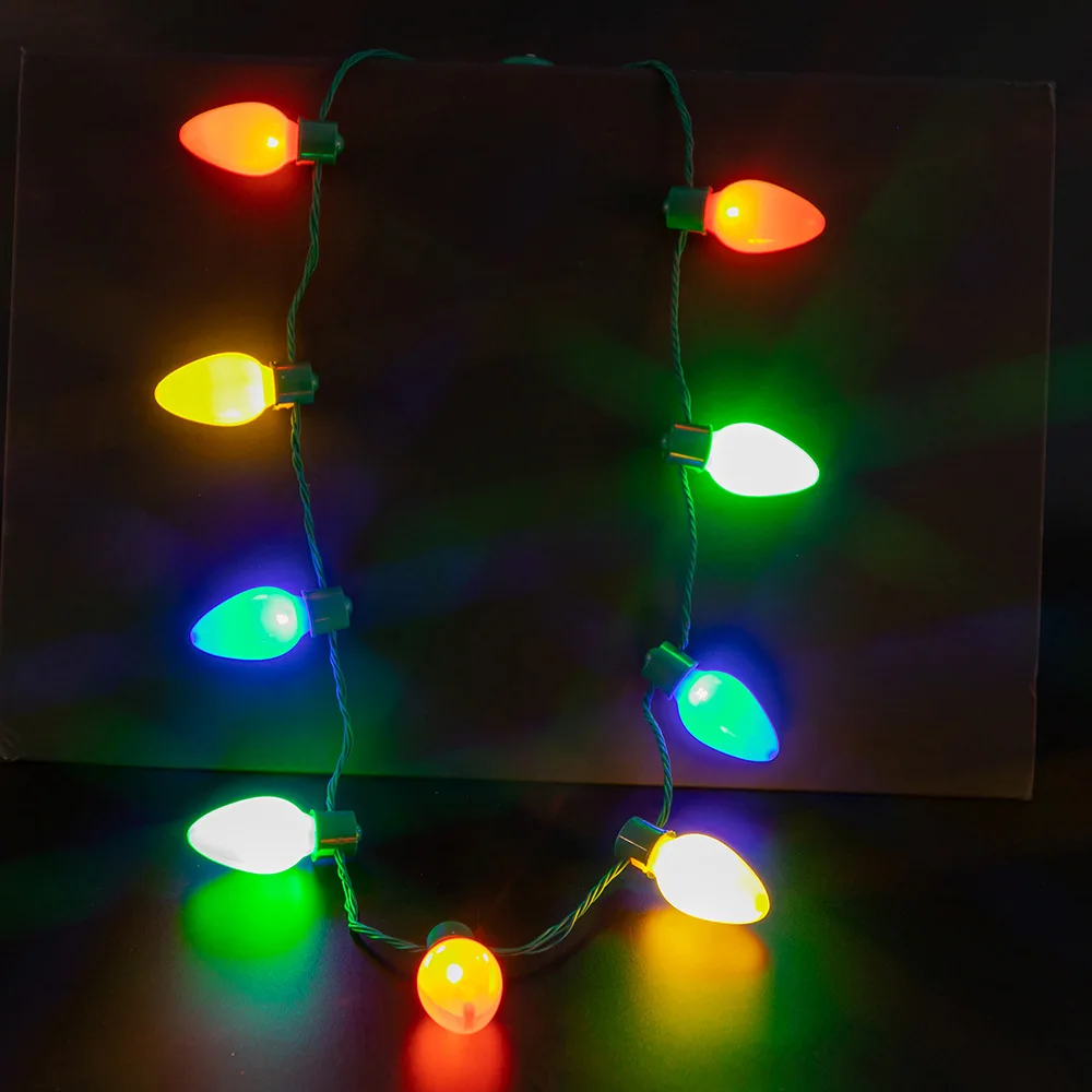 
 Модное Рождественское украшение со светодиодной подсветкой, ожерелье с большими лампами  