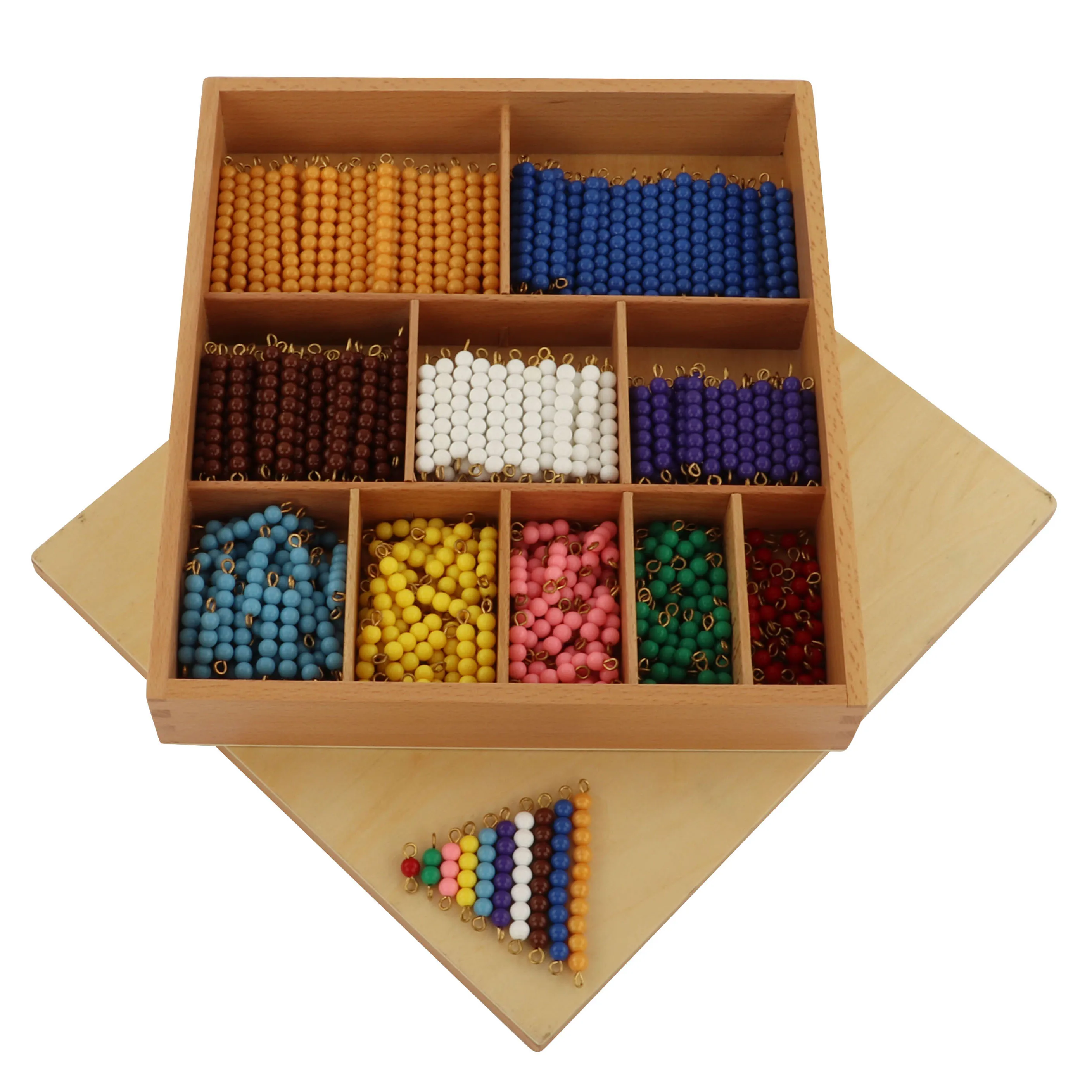 MA129 Bead Decanomial  Box  Mathematics Material Educational Wooden Baby  Montessori Toys  for Kids Learning