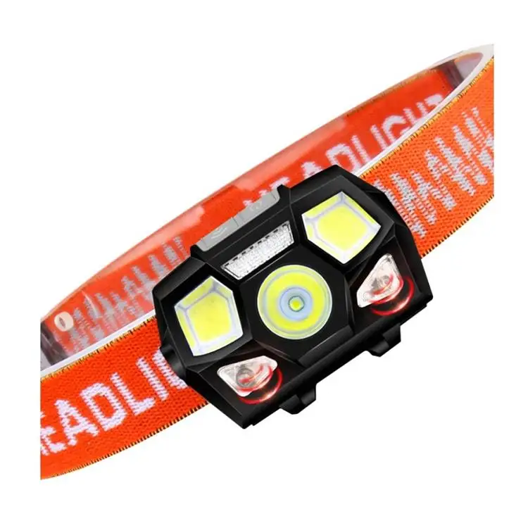 Waterproof Motion Sensor Usb Rechargeable Led Head Light Headlamps for Hiking Barbecue Night Running Jogging Riding