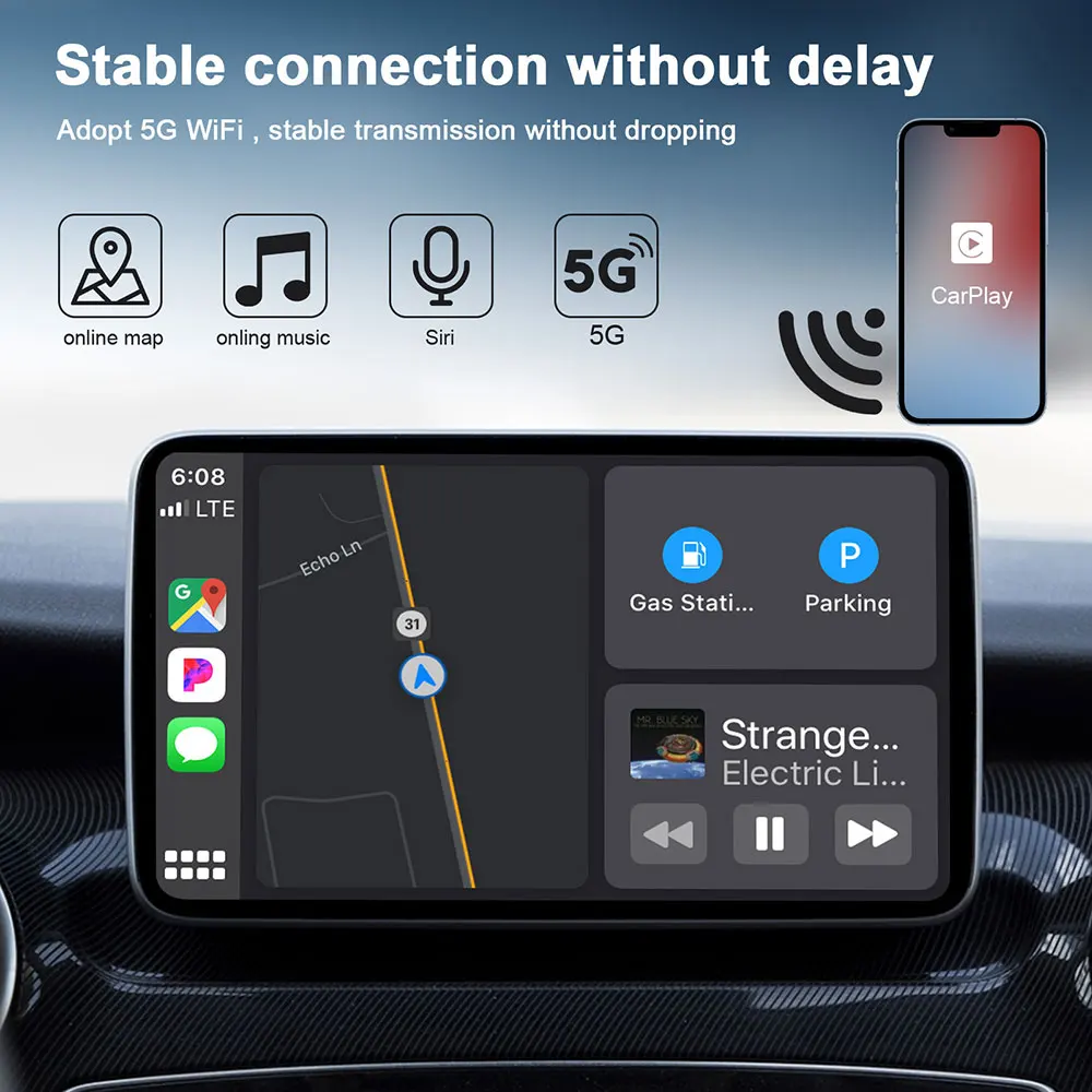 Wireless Carplay For Apple Iphone 15 14 13 12 11 Plus Pro Max Adapter Portable Universal Ai Box Dongle Wired To Zjq11 Laudtec details