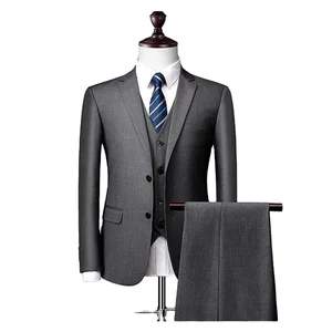 Three-Piece Suit Male Professional Blazer Plus Size Suit Solid Color Men's Suits