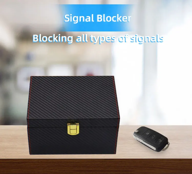 Pu Leather Rfid Blocking Boxs Antitheft Car Key Signal Blocker Box For