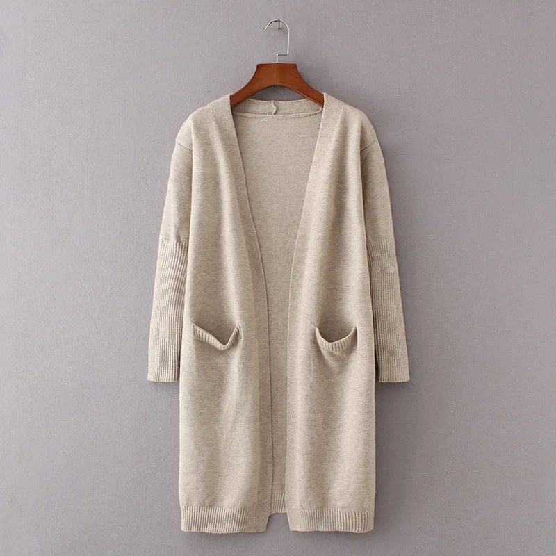 Hot Sale High Quality Fashion Women Pocket Cardigans For Ladies Knit Long  Cardigan Sweater Long Sleeve Loose Style - Buy Sweater Cardigan Women Knit 