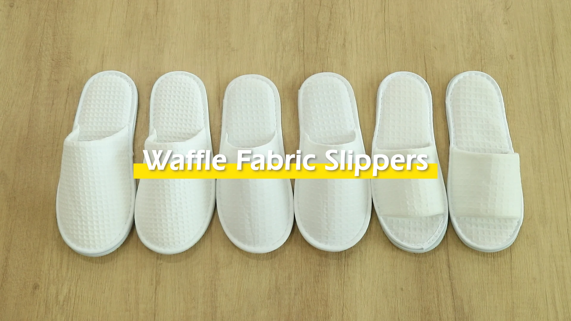 Wholesale Luxury Waffle Fabric SPA slippers Customization logo