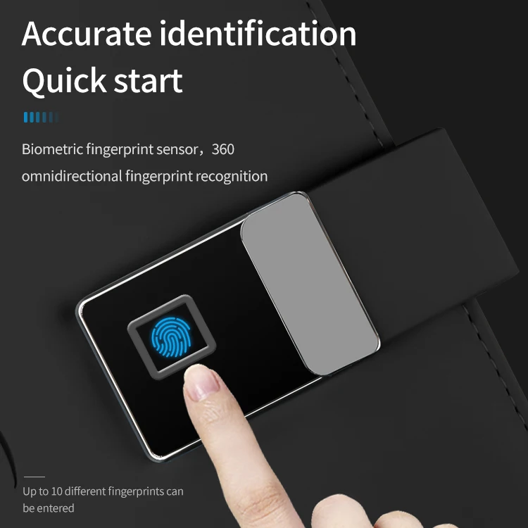 Элегантный кожаный блокнот на подкладке цветная Настройка блокировка отпечатков пальцев дневник с зарядным банком и USB-диском