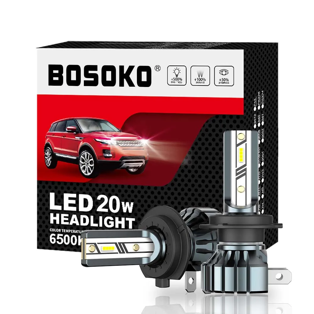 BOSOKO 5530 EMC Pattern Beam K6 Canbus LED Car Headlight Bulbs 5000lm Cooling Optical LED Lens Car Lights Car Bulbs