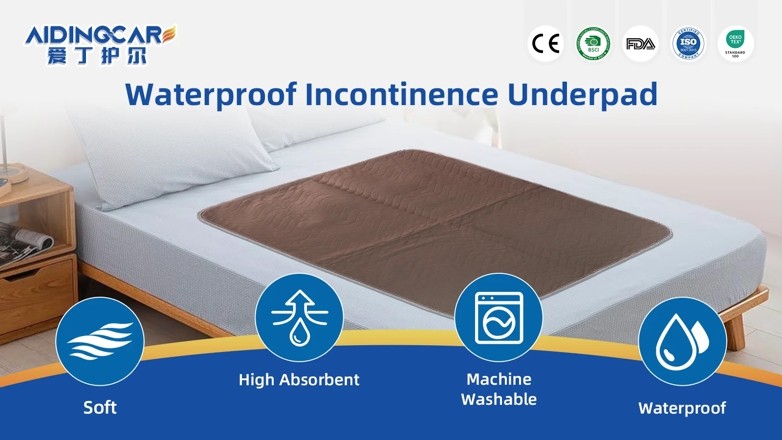 Wholesale Large Waterproof Machine Washable Quilted Bed Mat Knitted In - product detail 1