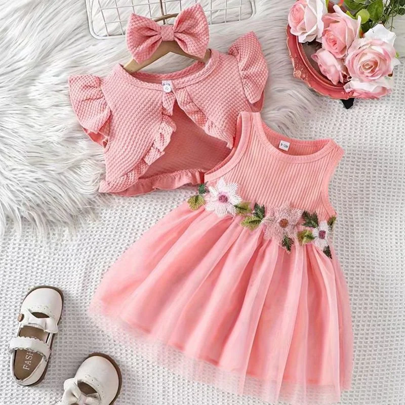 12 18 24 Month Year Old Kid Clothing Set Infant Clothes Child  Party Gown Wedding Baby Girl Dresses Flower Baby Dress