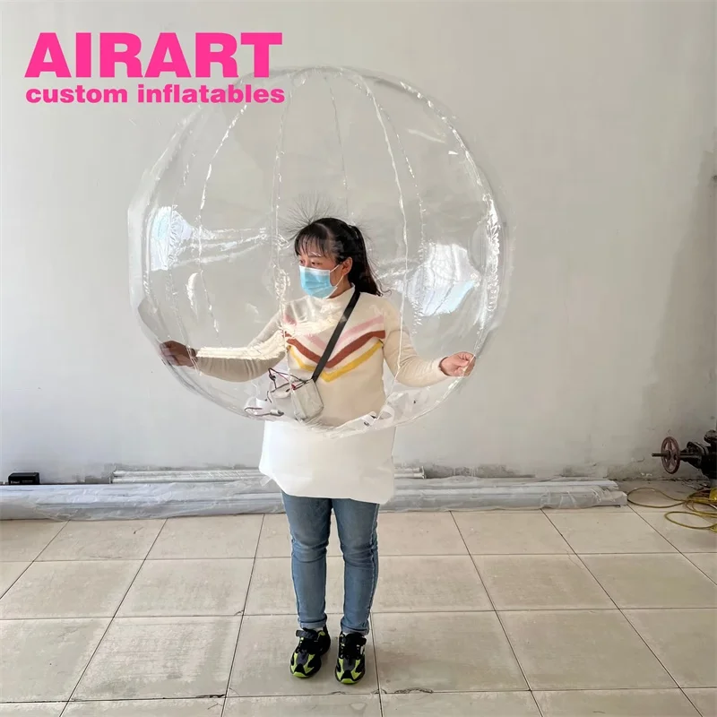 PVC Tarpaulin Transparent Inflatable Snowball Suit for Christmas