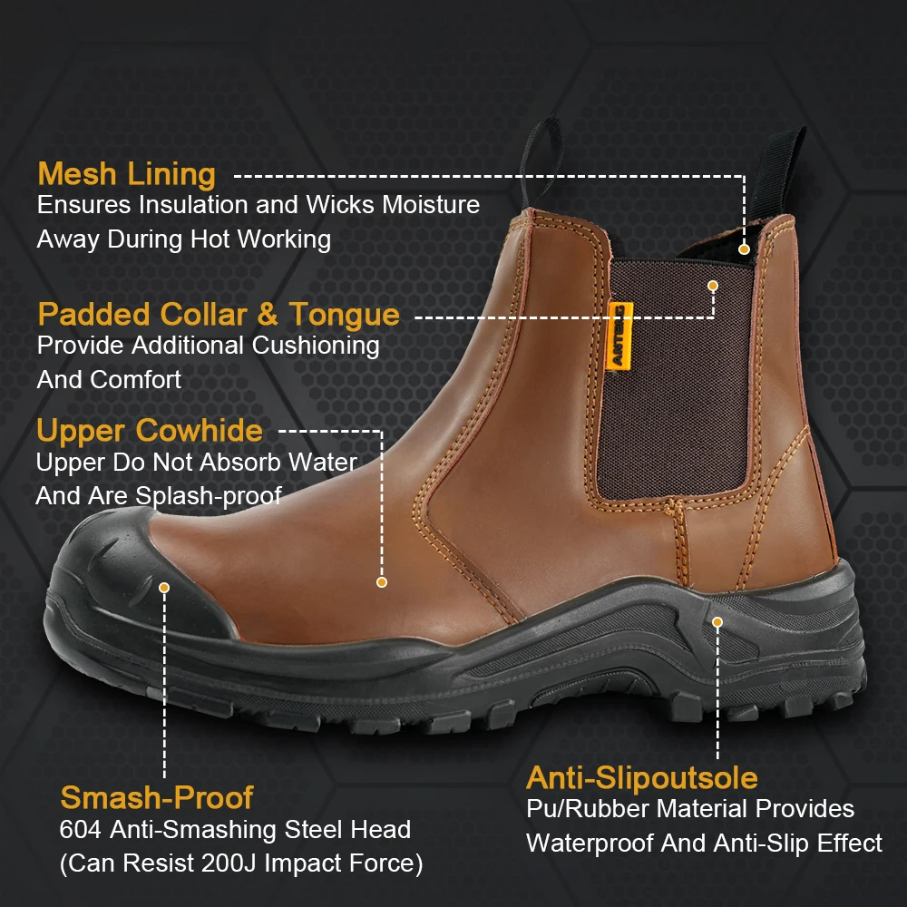 Alibaba.com: ANTENG Chelsea men's slip-on safety boots without lace ...