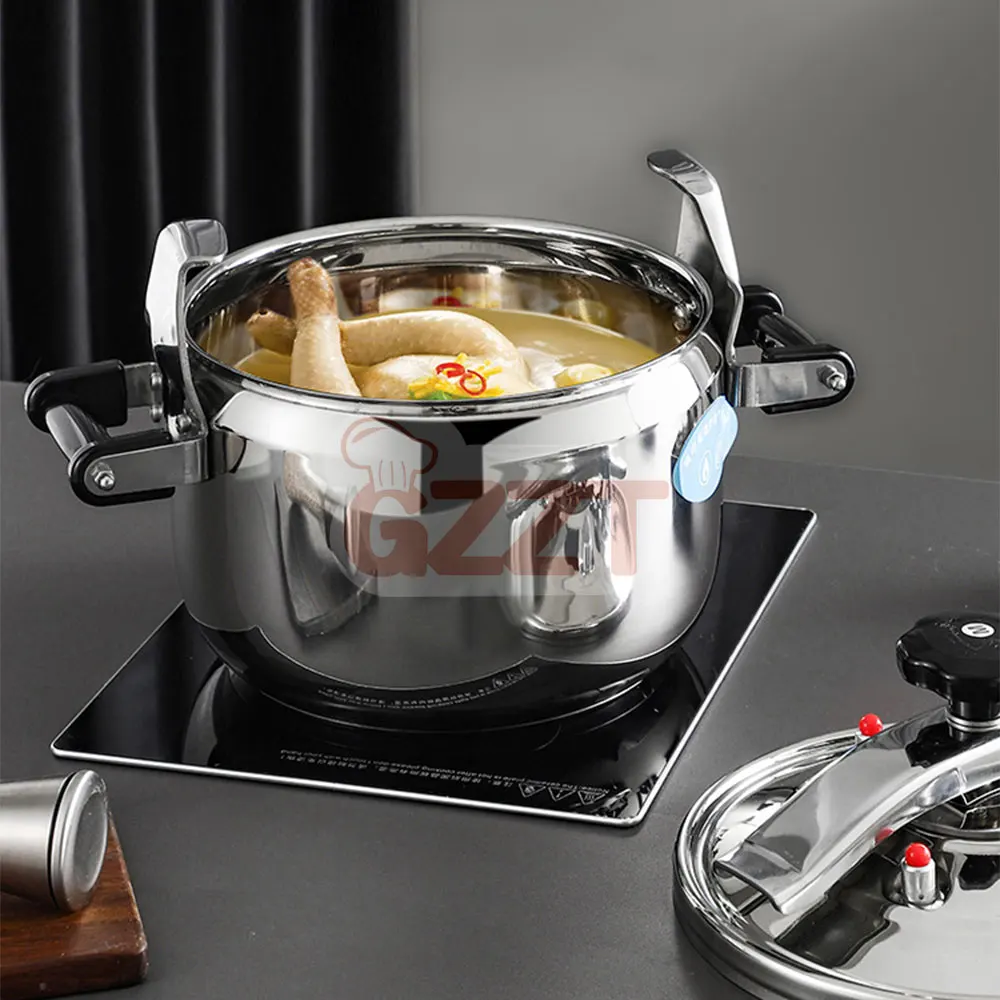 COMMERCIAL INDUSTRIAL QUICK POT STAINLESS STEEL SANDWICH BOTTOM PRESSURE COOKER
