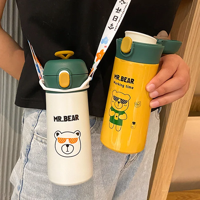 Cute Bear 380/500ml Portable Stainless Steel Water Bottle Kids Girl New  Trend Children Tumblers Cup Flask Newest Wholesale - Buy Cute Bear  380/500ml Portable Stainless Steel Water Bottle Kids Girl New Trend