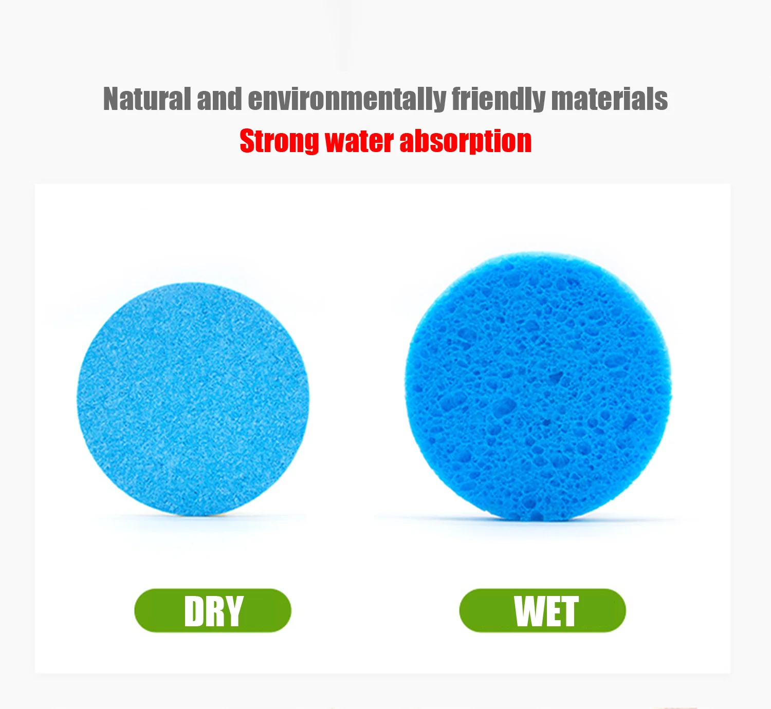 50 Count Compressed Facial Sponge - Natural Kickleen Cellulose