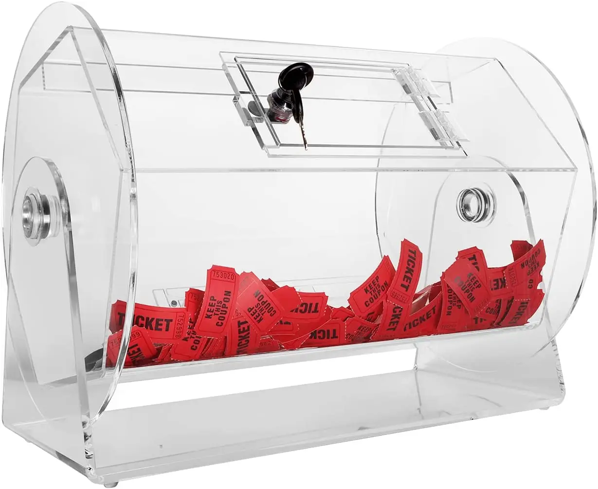 lucky⭐枠 Acrylic Lottery Draw Box - Clear, Modern, and Customizable