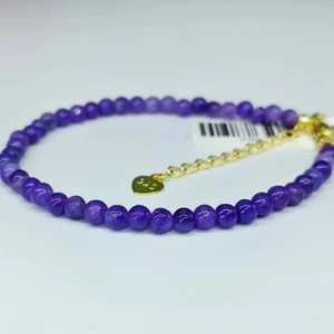 Natural Purple Jade Bracelet Women's Jewelry Natural Gemstone Bead Adjustable Healing Bracelet