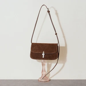 High-end Genuine Polish Leather Retro Autumn Winter Women Shoulder Bag Suede Vintage Square Bag for Women Lady Use