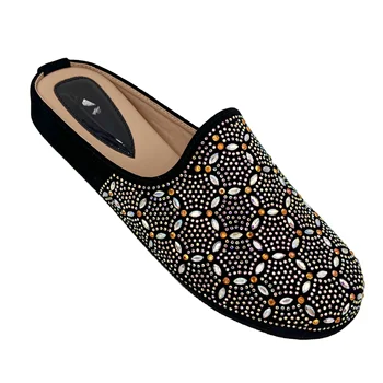 Latest Wholesale Fashion African Style Sandals Slippers Low Heels Shoes For Women and Ladies