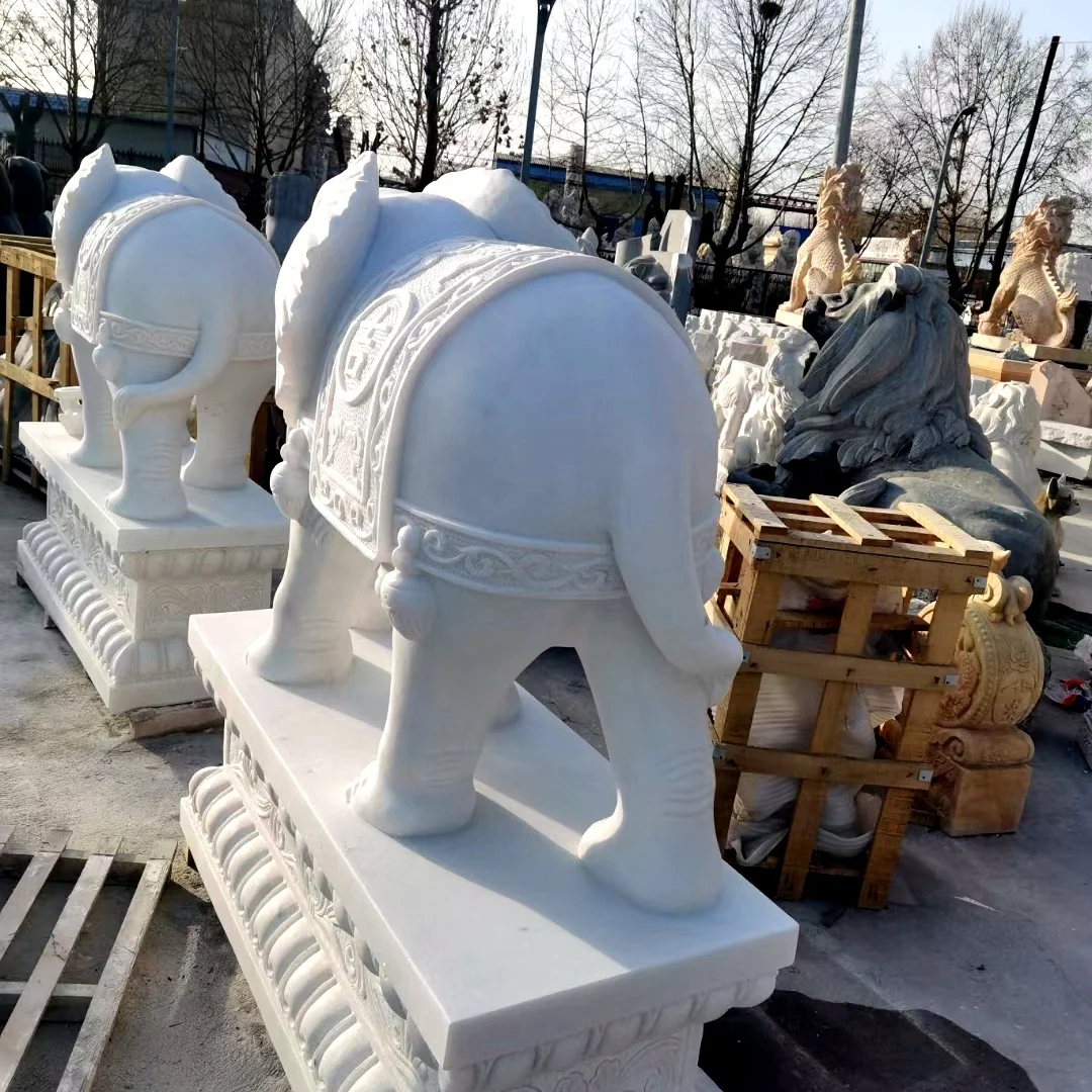 屋外の庭の刻まれた石の大理石の動物の像象の像| Alibaba.com
