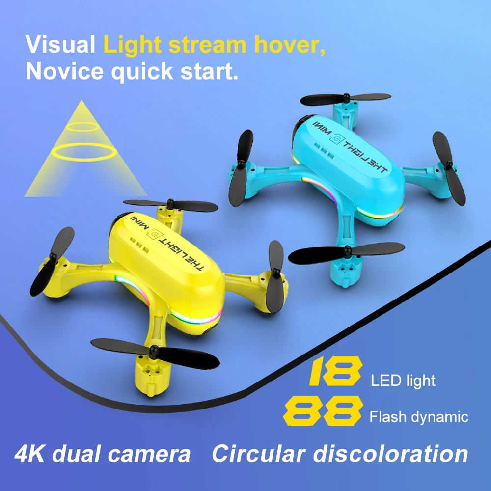 2024 V6 blue mini aerial photography drone HD dual-camera remote control aircraft racing lights flow positioning aircraft manufacture