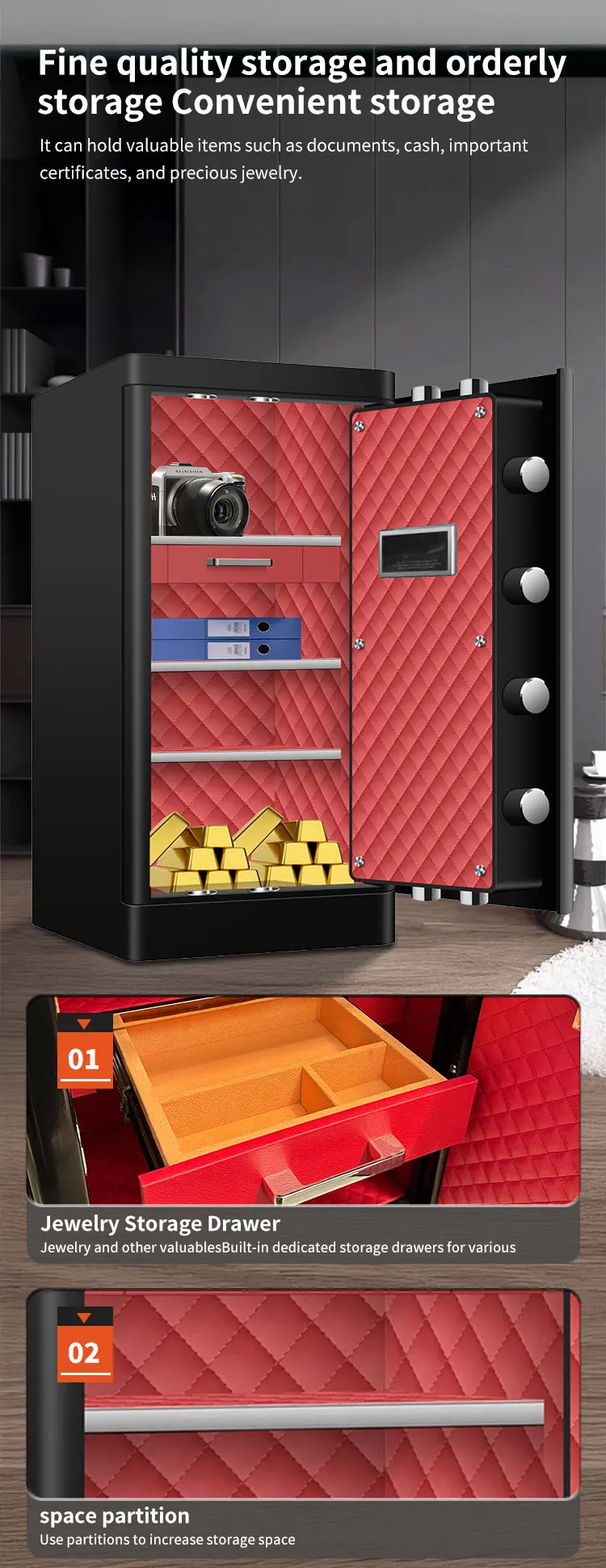 CEQSAFE Fingerprint Password Safe with Comprehensive Screen Protector Small WIFI Remote Anti-Theft Features factory