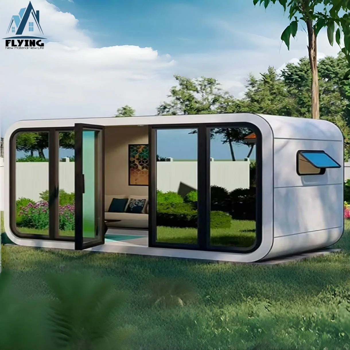 Outdoor Portable Mobile Tiny Prefabricated Steel Structure Greenhouse Modular Apple Cabin Container House for Home Hotel/Villa