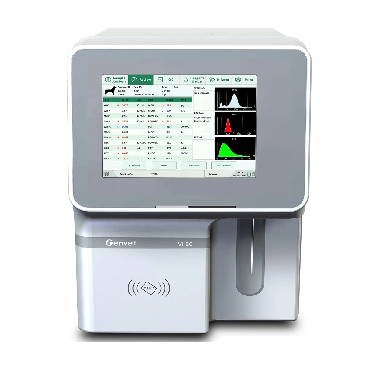 Genvet Vh20 3 Diff Clinical Analyzer Automatic Full Blood Count Machine