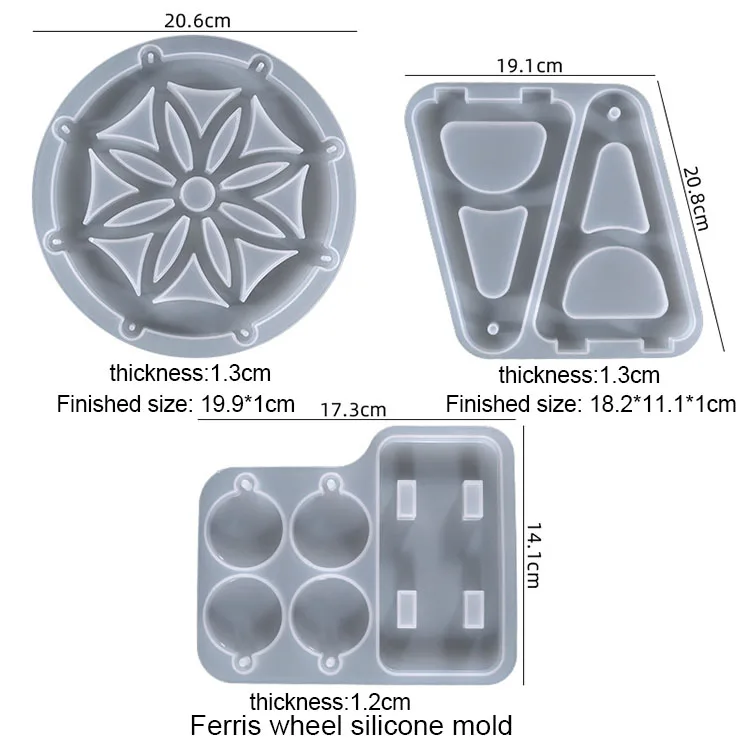 YS 1 Set Ferris Wheel Silicone Mold Photo Album DIY Epoxy Resin Mold Home Office Decoration UV Cyrstal Silicone Mold