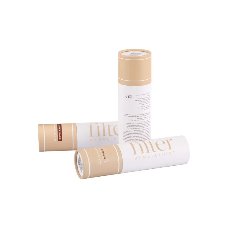 Eco-Friendly Custom Cylinder Cardboard Tube Recyclable Cosmetic Packaging for Liquid Beauty Cream Loose Powder Face Cream Paper