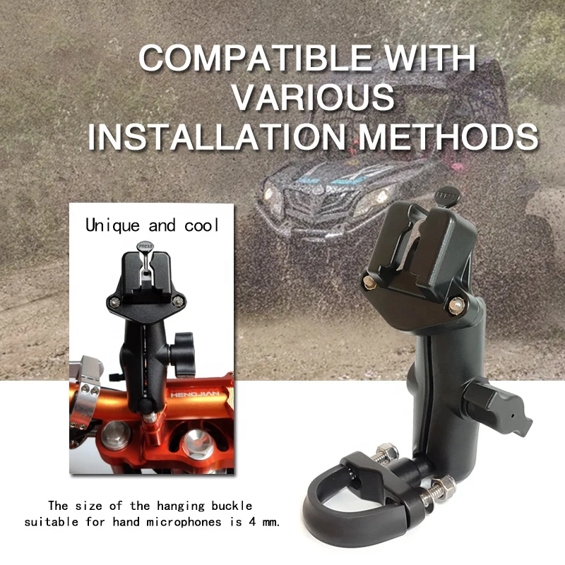 Supporto Per Microfono CB Per Auto - Clip In Metallo Con Adesivo, Senza Fori - Foto 7