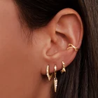 China earrings providers wholesale price diamond zircon gold hoop clip on earring set for women