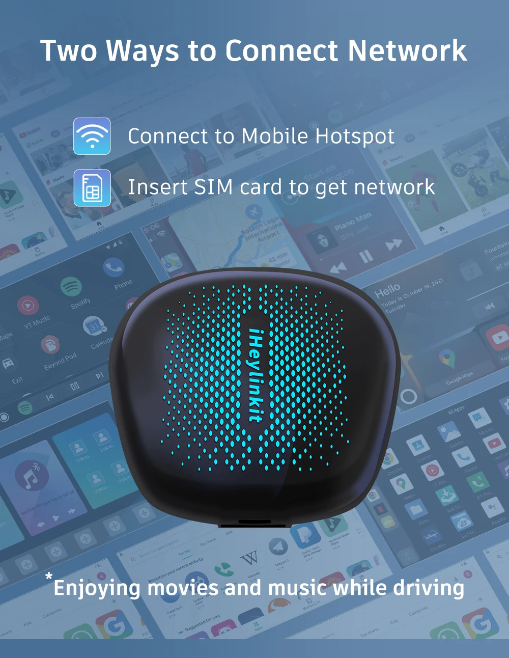 Ihey Linkit Wireless Carplay Ai Box 6125,4+64gb Android 13.0