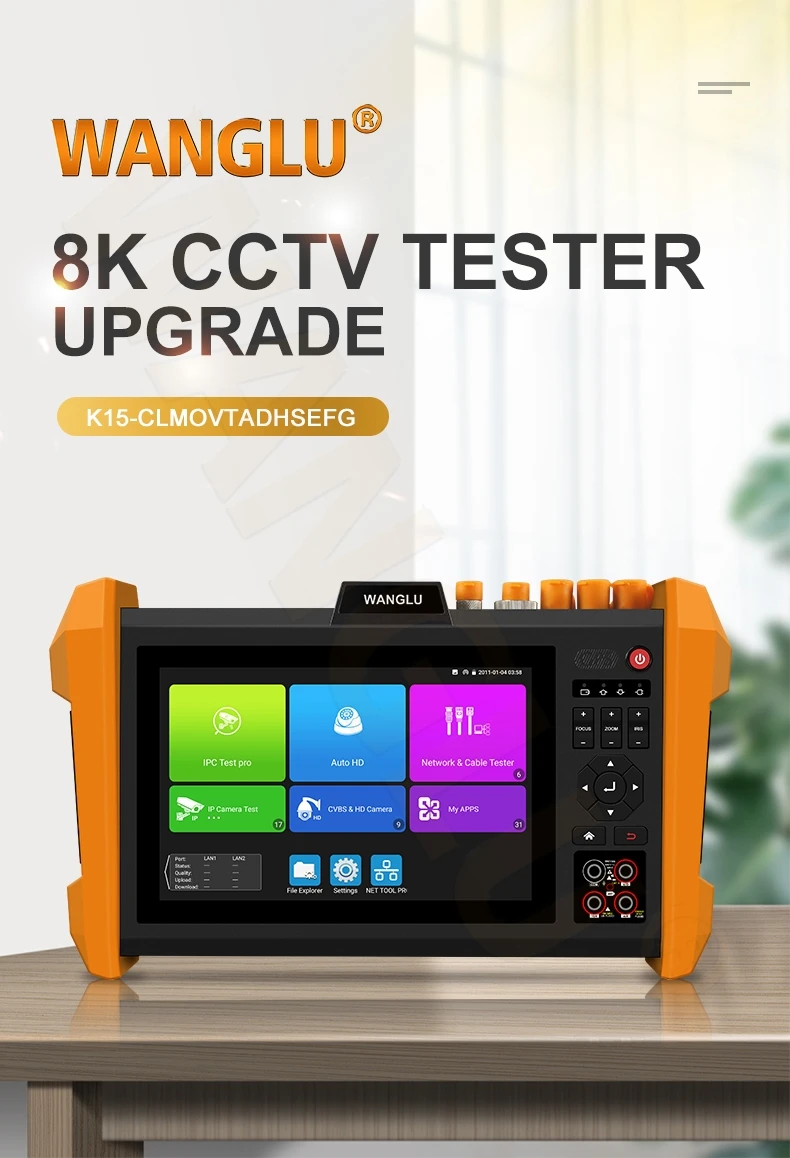 8K H.265 multifunction cctv camera tester IP AHD CVI TVI ES-SDI camera test  DMM OPM VFL TDR in one tester equipment| Alibaba.com